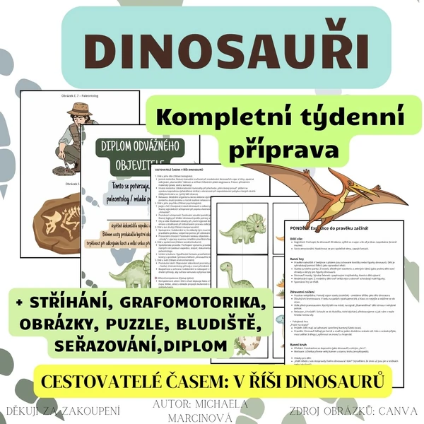 DINOSAUŘI - Kompletní týdenní příprava