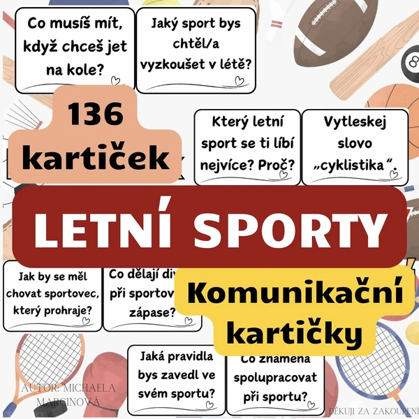 LETNÍ SPORTY - 136 komunikačních kartiček