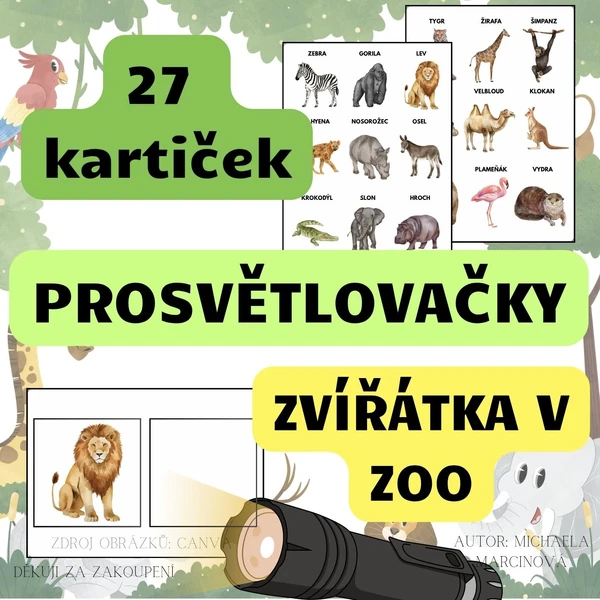 ZVÍŘÁTKA V ZOO - prosvětlovačky