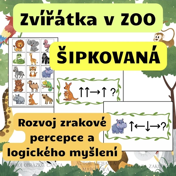 ZVÍŘÁTKA v ZOO - šipkovaná
