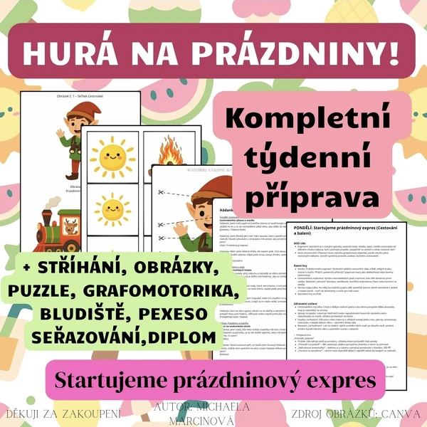 Hurá na prázdniny - Kompletní týdenní příprava