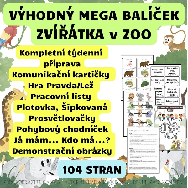 ZVÍŘÁTKA v ZOO - výhodný MEGA balíček