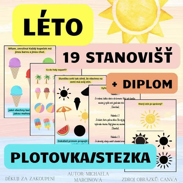 LÉTO - (19 úkolů + diplom) - Velká plotovka/stezka