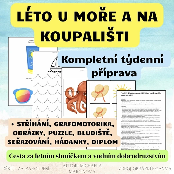 LÉTO U MOŘE A NA KOUPALIŠTI - Kompletní týdenní příprava