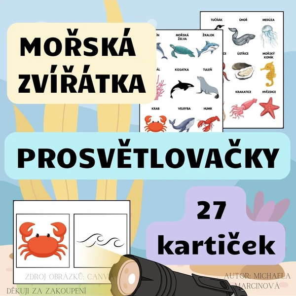 MOŘSKÁ ZVÍŘÁTKA - prosvětlovačky