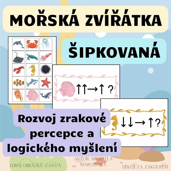 MOŘSKÁ ZVÍŘÁTKA - šipkovaná