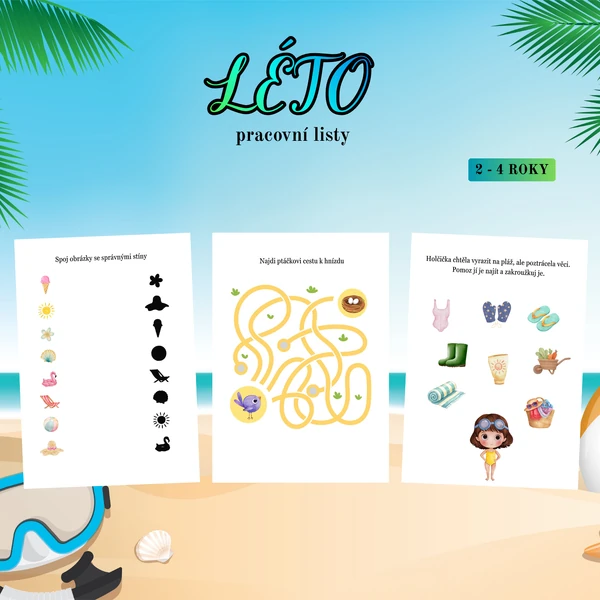 Pracovní listy 2-4 roky LÉTO