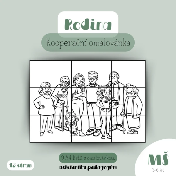 Rodina - Kooperační omalovánka
