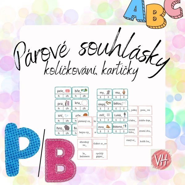 Párové souhlásky- kolíčkování, doplňovačka