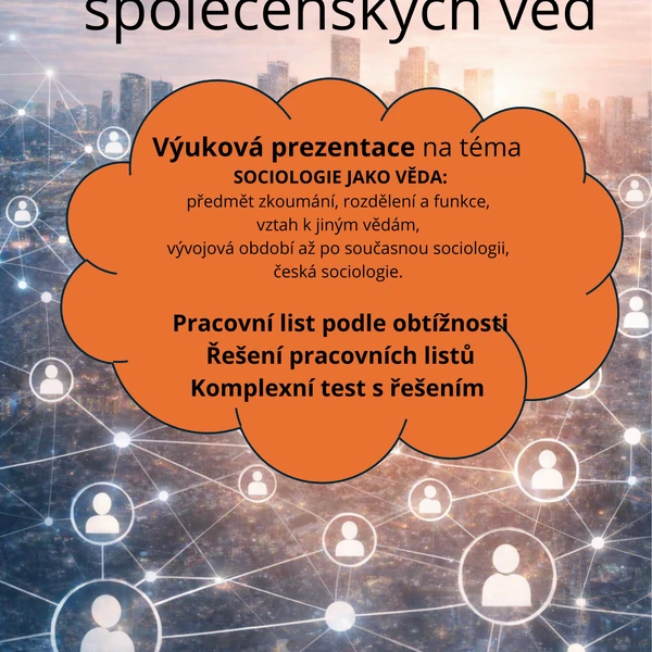 Sociologie jako věda kompletní materiál pro výuku