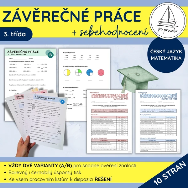 Závěrečné práce | ČJ, M + sebehodnocení pro 3. třídu