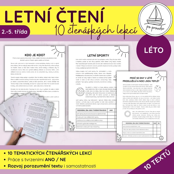 Letní čtení s porozuměním | 10 čtenářských lekcí