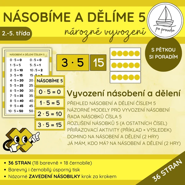 Malá násobilka | násobení a dělení 5 názorně