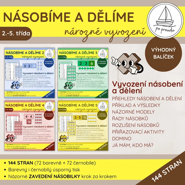 Násobíme a dělíme 2–5 | názorné vyvození | výhodný balíček