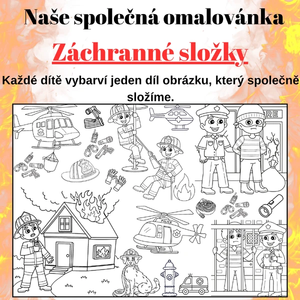 Záchranné složky | velká skládací omalovánka 2/8/18 částí