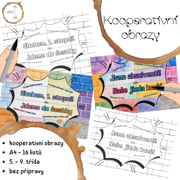 Kooperativní obrazy - konec školního roku "zdi"