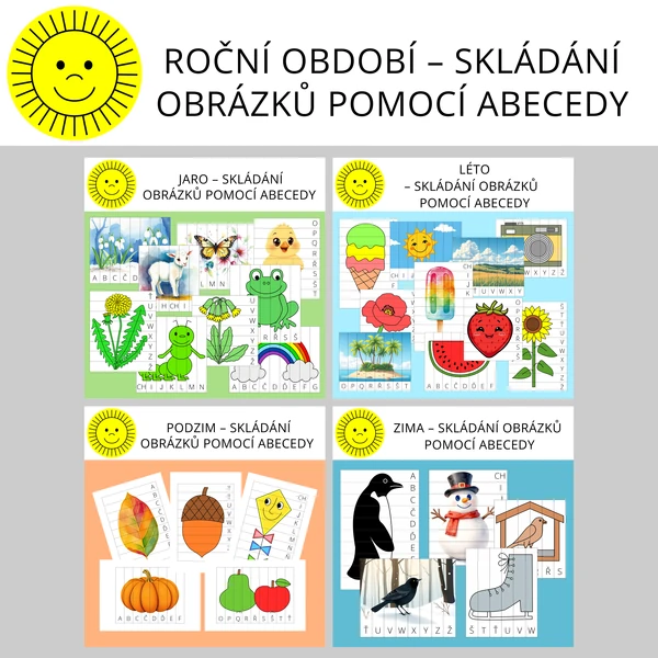 ROČNÍ OBDOBÍ - SKLÁDÁNÍ OBRÁZKŮ POMOCÍ ABECEDY