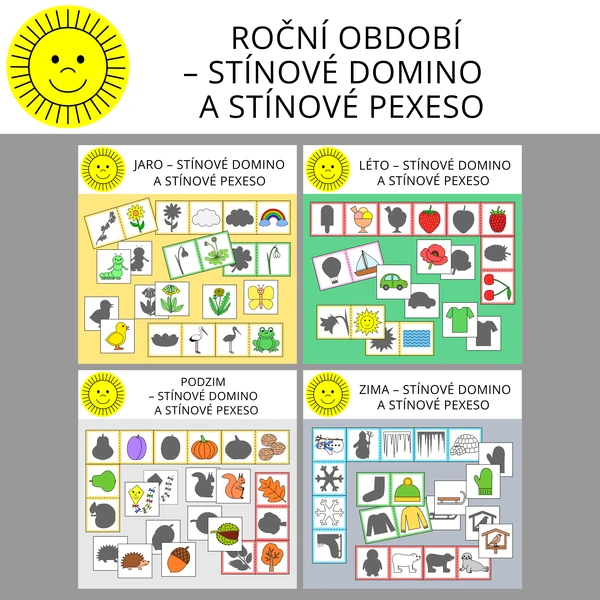 ROČNÍ OBDOBÍ - STÍNOVÉ DOMINO A STÍNOVÉ PEXESO