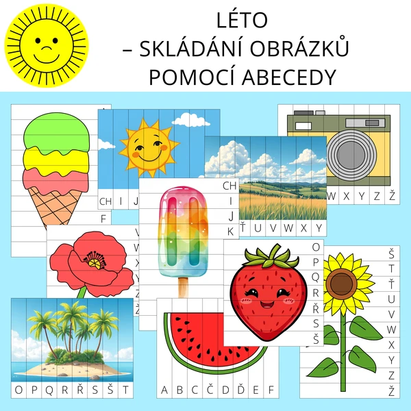LÉTO - SKLÁDÁNÍ OBRÁZKŮ POMOCÍ ABECEDY