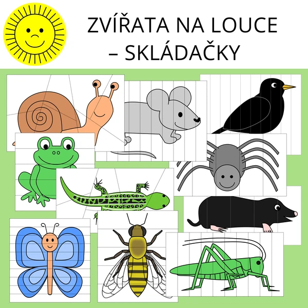 ZVÍŘATA NA LOUCE – SKLÁDAČKY