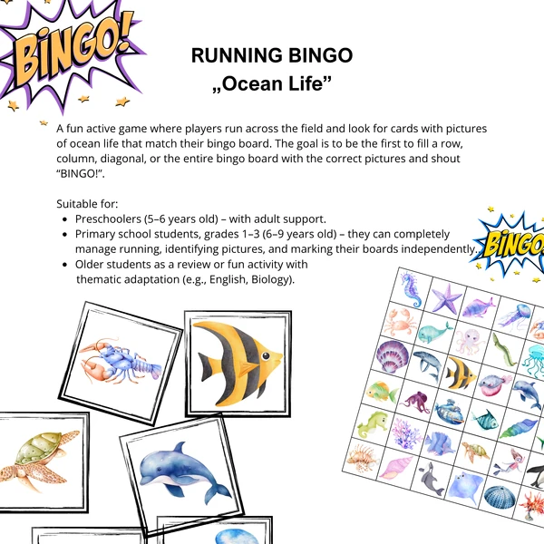 Ocean life - Running Bingo