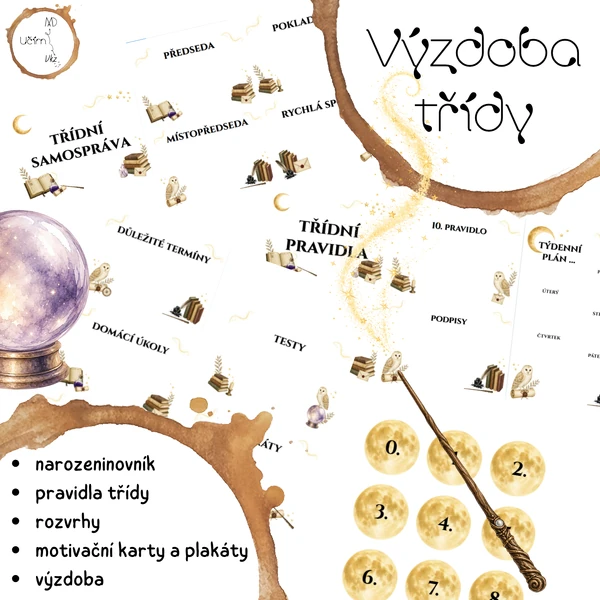 Kouzelnická třída (kompletní sada výzdoby a organizace)