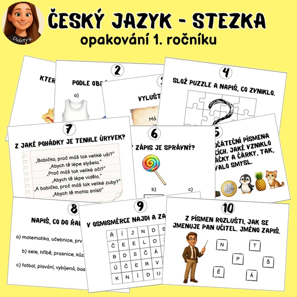 Český jazyk - stezka - opakování 1. ročníku