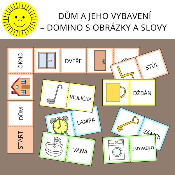DŮM A JEHO VYBAVENÍ – DOMINO S OBRÁZKY A SLOVY