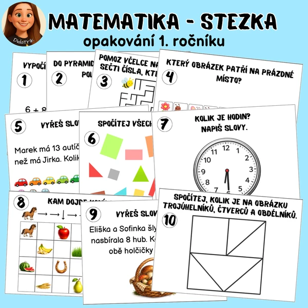 Matematika - stezka - opakování 1. ročníku