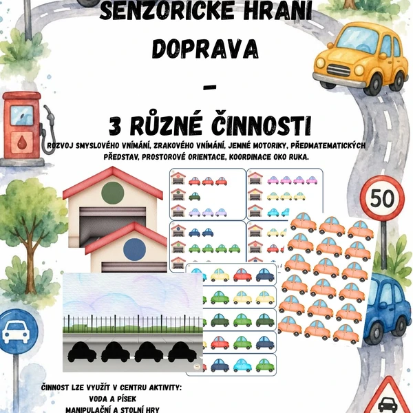 Senzorické hraní - dopravní prostředky 