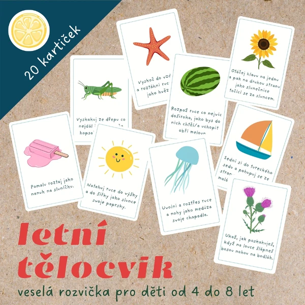 LETNÍ TĚLOCVIK - pohybové kartičky na rozcvičku