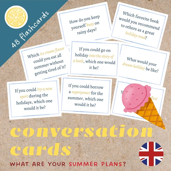 CONVERSATION CARDS | What are your summer plans | konverzační karty v angličtině