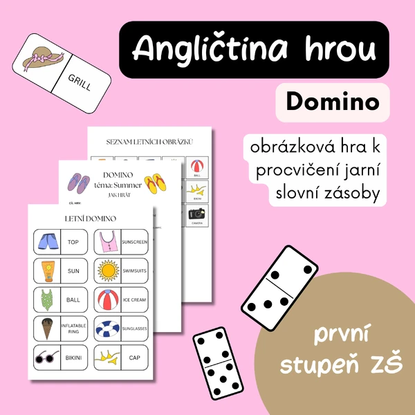 Summer - domino - léto v angličtině