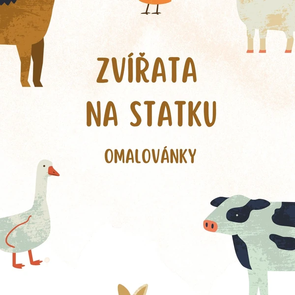 Zvířata ze statku - omalovánky