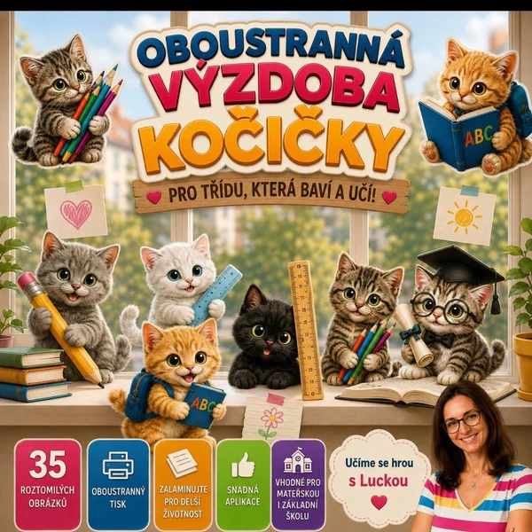 Kočičky oboustranná výzdoba - nejen do oken