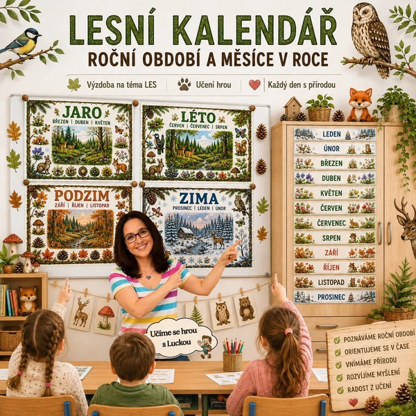 Plakáty - LES - KALENDÁŘ, MĚSÍCE, ROČNÍ OBDOBÍ