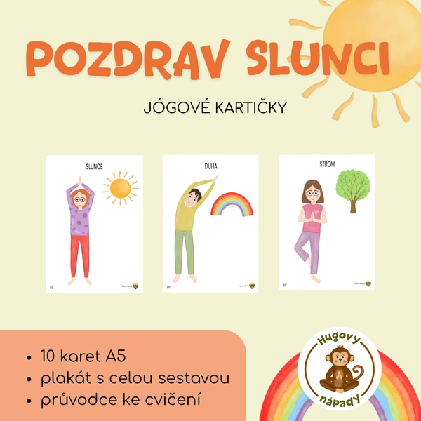 Pozdrav slunci pro děti - jógové kartičky pro dobré ráno