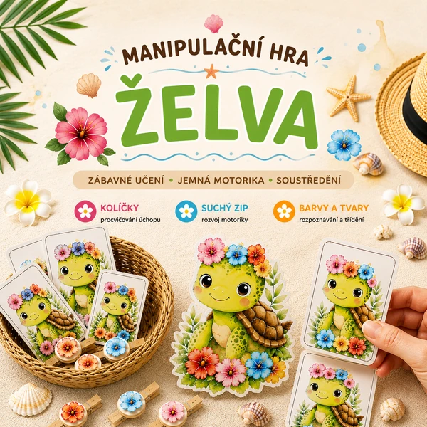 MANIPULAČNÍ HRA - ŽELVA 🐢☀️