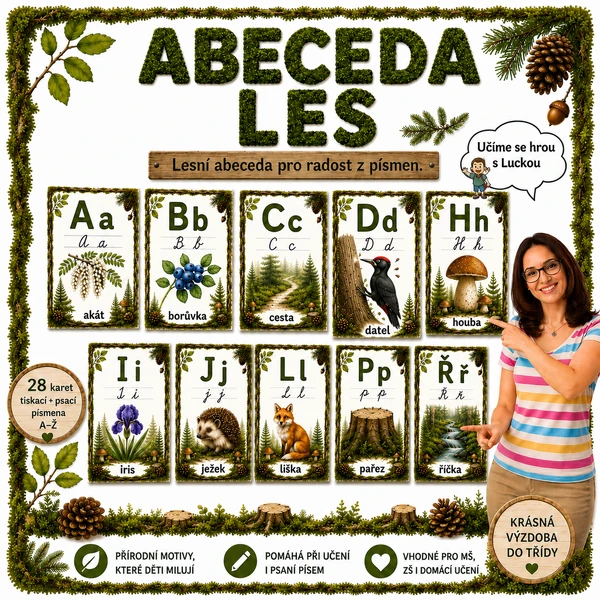 ABECEDA - LES - 34 písmen, 4 tvary
