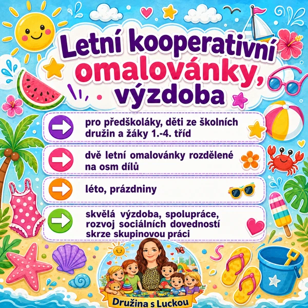 Léto, kooperativní plakátové omalovánky