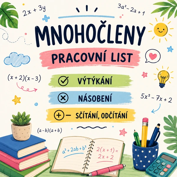 Mnohočleny - Pracovní list