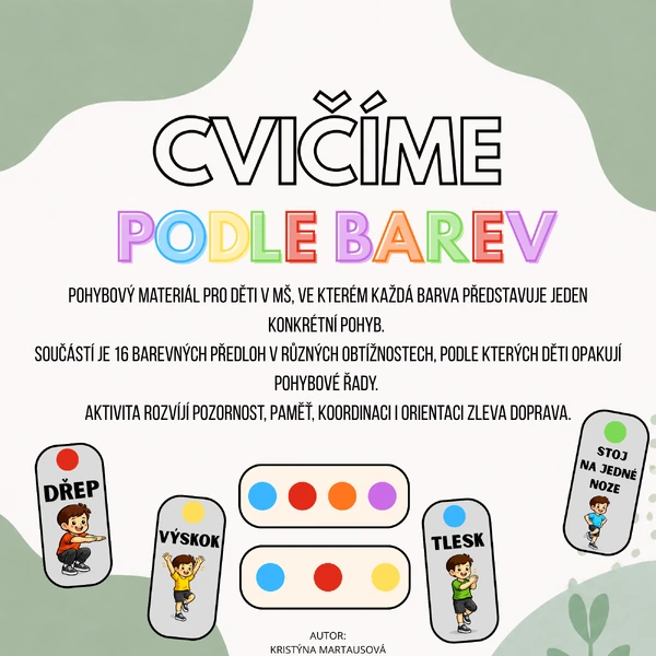 Cvičení podle barev - pohybové řady pro děti 