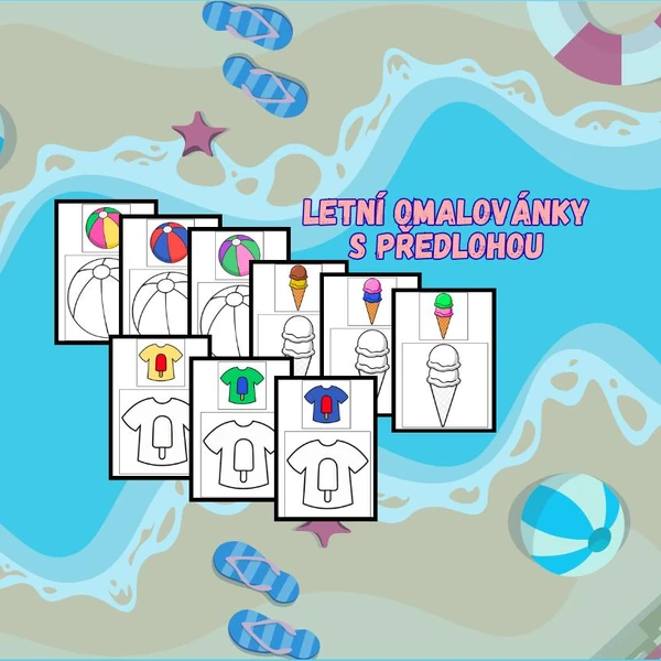 Letní omalovánky s předlohami