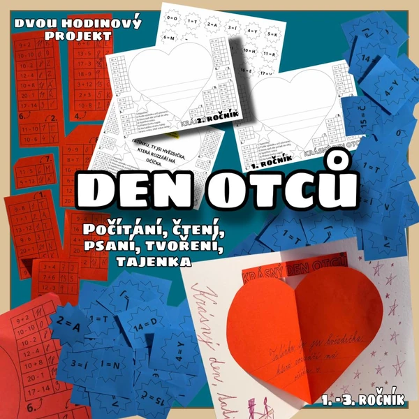 Den otců - počítání, tvoření přání, 1. - 3. ročník