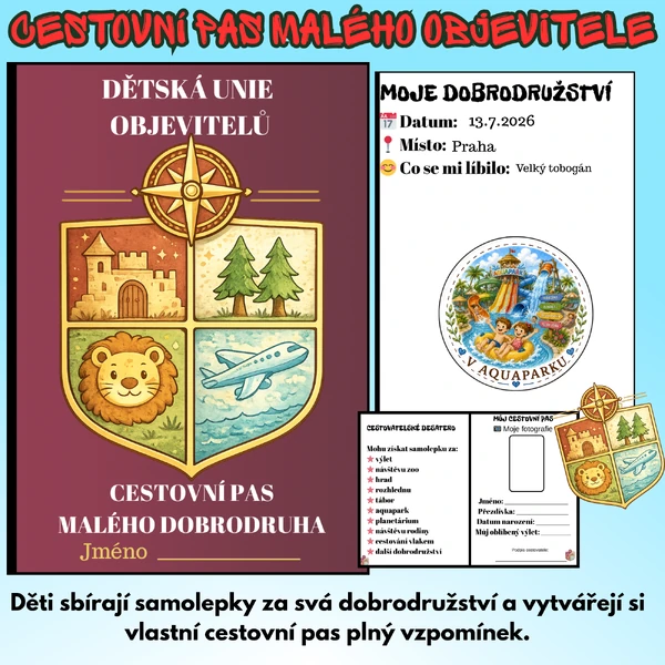 Dětský cestovní pas malého dobrodruha 🧭✈️