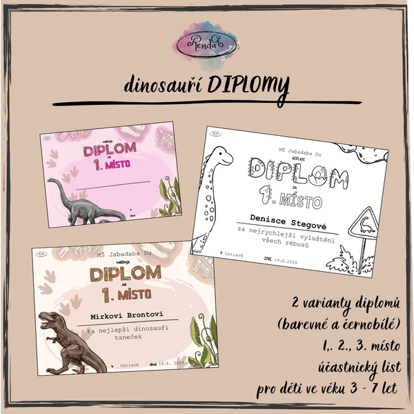 Diplomy - Dinosauři