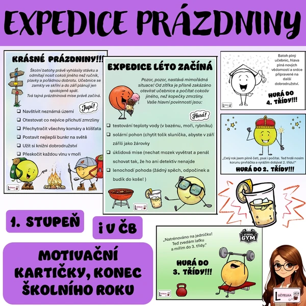 Expedice prázdniny - motivační kartičky 