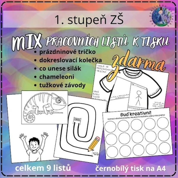 Mix pracovních listů - 5 různých aktivit na 1. stupeň