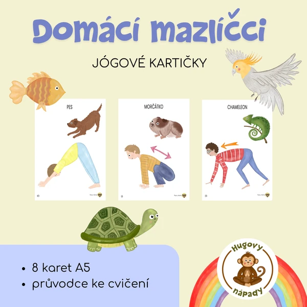 Domácí mazlíčci - jógové kartičky