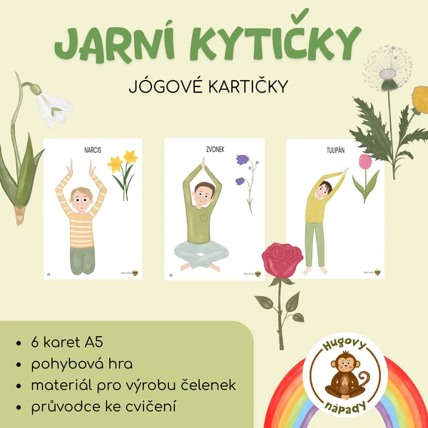 Jarní kytičky - jógové kartičky